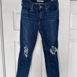 Levi’s Stylish Blue Distressed Women’s Skinny Jeans
